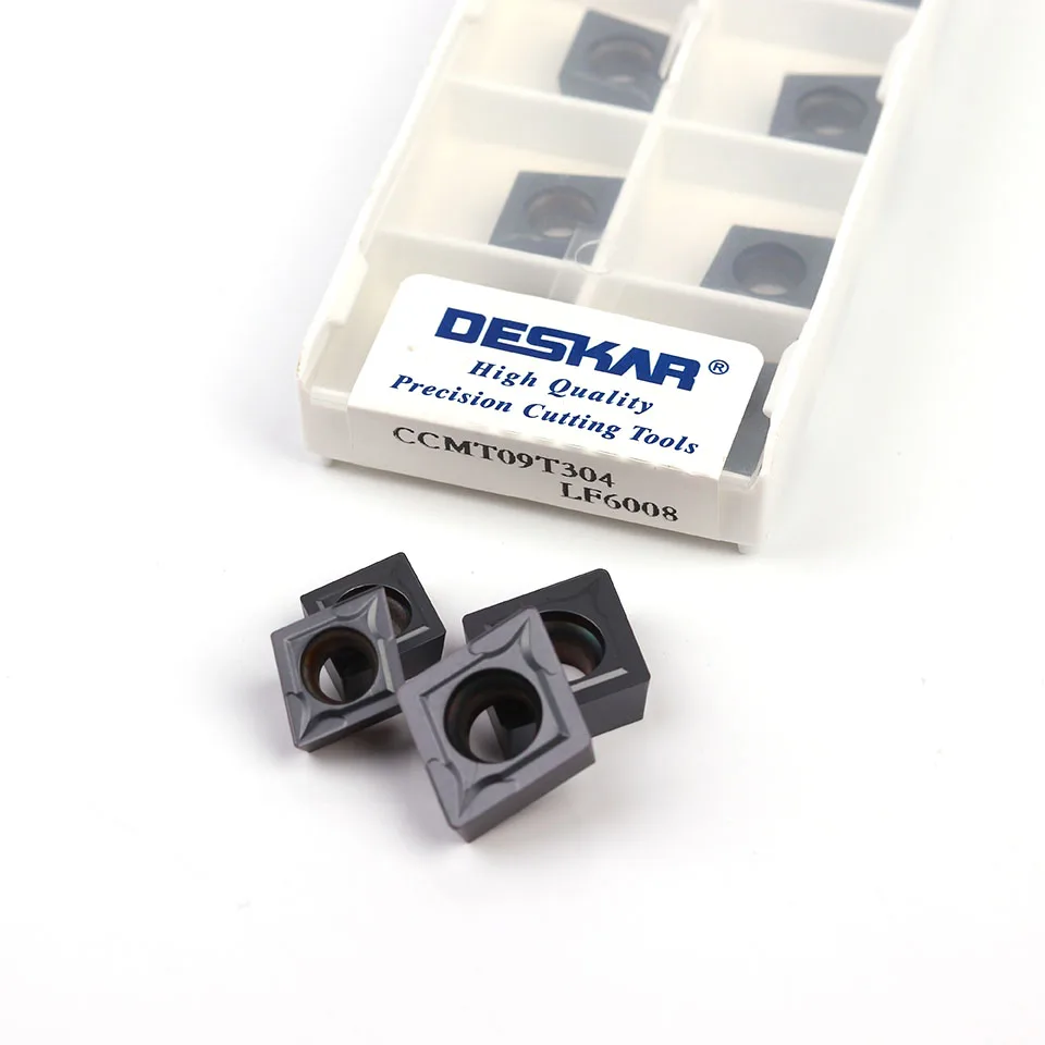 Deskar ccmt09t304 ccmt09t308 lf6008 ccmt120404 lf6008 ccmt120408 lf6008 cnc metal ferramenta de torneamento carboneto lâmina aço inoxidável