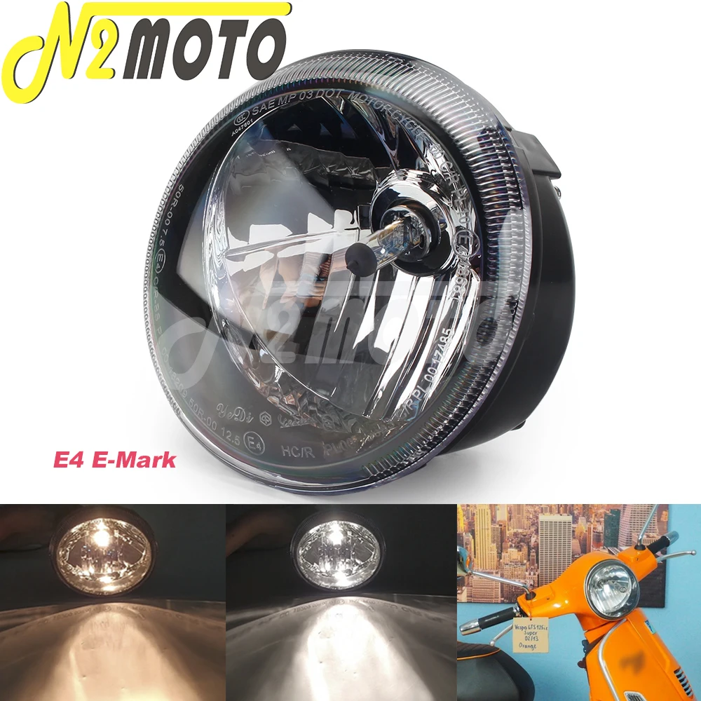 Motorcycle Clear Headlight Front Runing Lamp Head Light For GTS GT 125 200 250 300 E4 EMark Hight Low Beam Headlamp Assembly