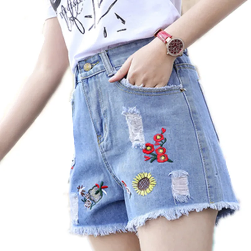 Witte Denim Shorts Vrouwen Zomer 2021 Nieuwe Grote Maat Hoge Taille Losse Koreaanse Wilde Student A-lijn Brede Been Hot broek A363