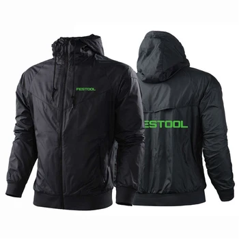 Festool Gereedschap Afdrukken 2021 Nieuwe Lente Herfst Mannen Hooded Jas Winddicht En Waterdicht Outdoor Mode Windjack