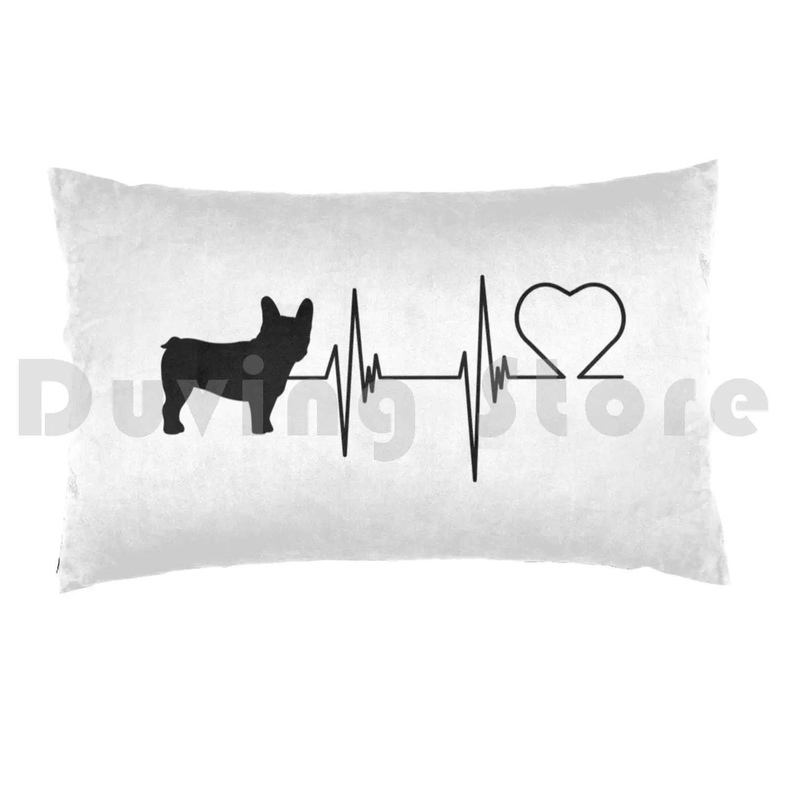 French Bulldog Frenchie Dog Pillow Case Printed 50x75 French Bulldog Heartbeat French Dog Puppy Frenchie