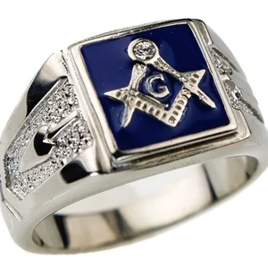 خاتم معدني ماسوني خمر للرجال ، مجوهرات الموضة ، عيد ميلاد ، حفلة عيد الميلاد ، إكسسوارات الهدايا أعلى 6 مبيعات لخاتم الماسونية - رقم 6