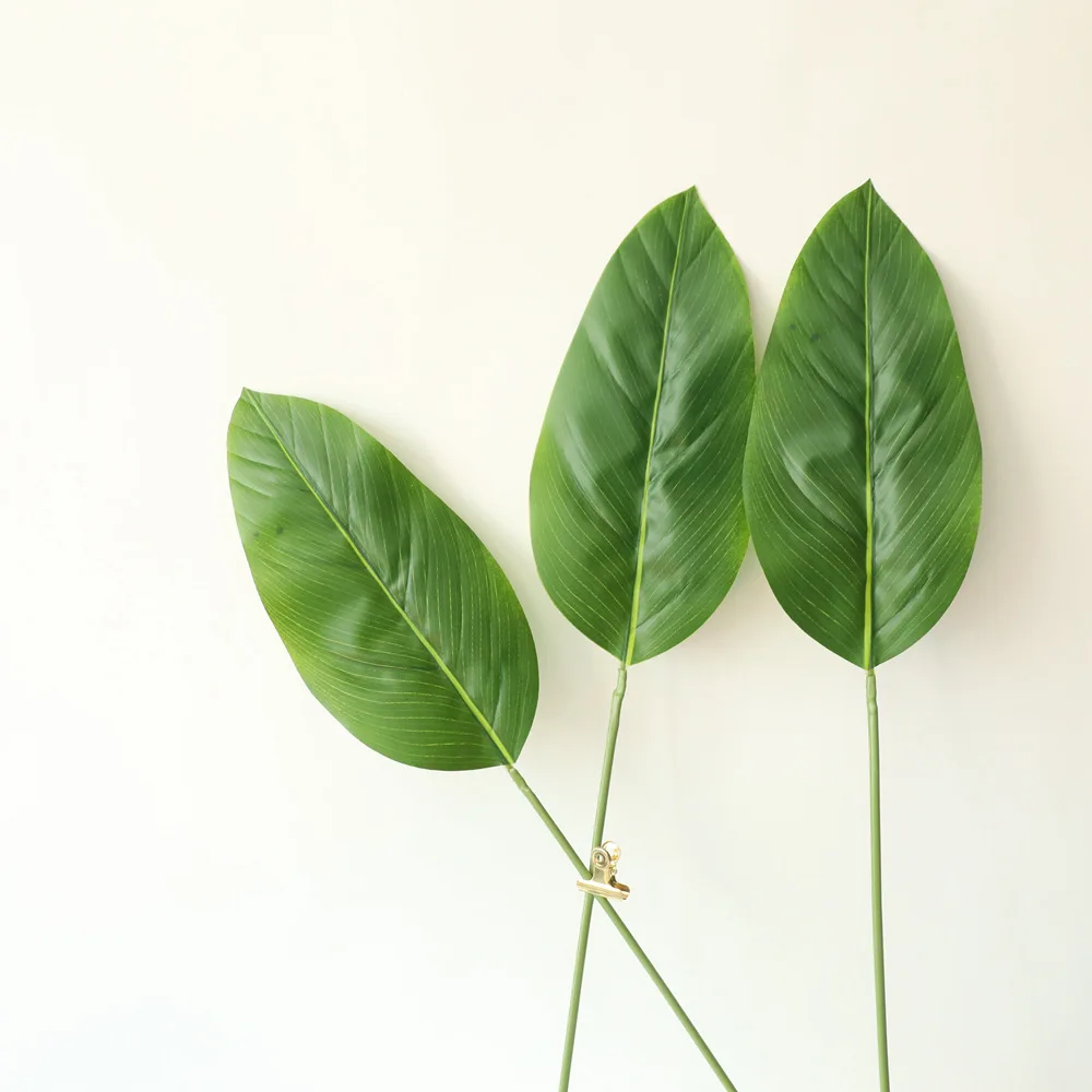 

Simulation Canna Leaves Artificial Latex Leaf Decor, Wedding Background Wall, Home Garden Decoration, Fake Plants