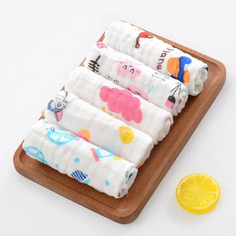 10 Pcs Baby Muslin Washcloth Cotton Gauze Infant Face Towel Newborn Handkerchief