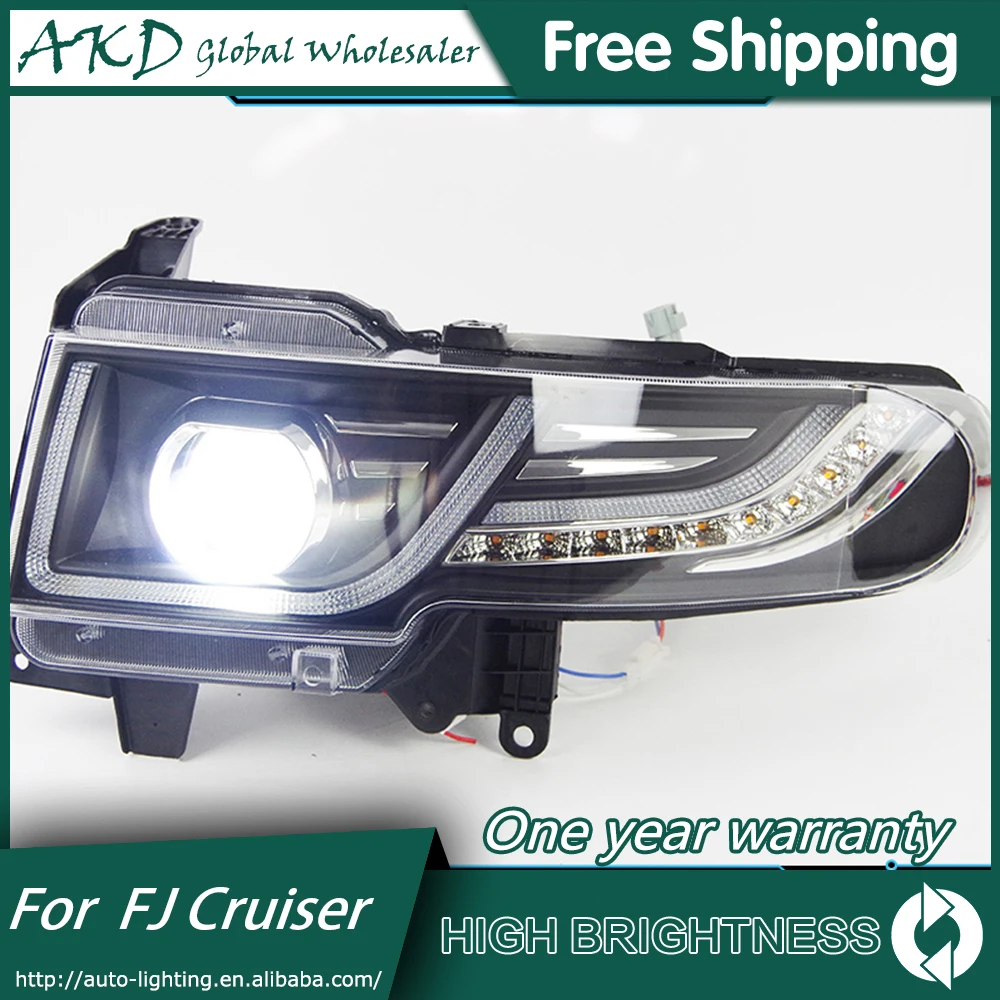 Car for Toyota Fj Cruiser 2004-2015 Headlights FJ150 Land Cruiser LED Headlight LED DRL Bi Xenon Lens High Low Beam Parking