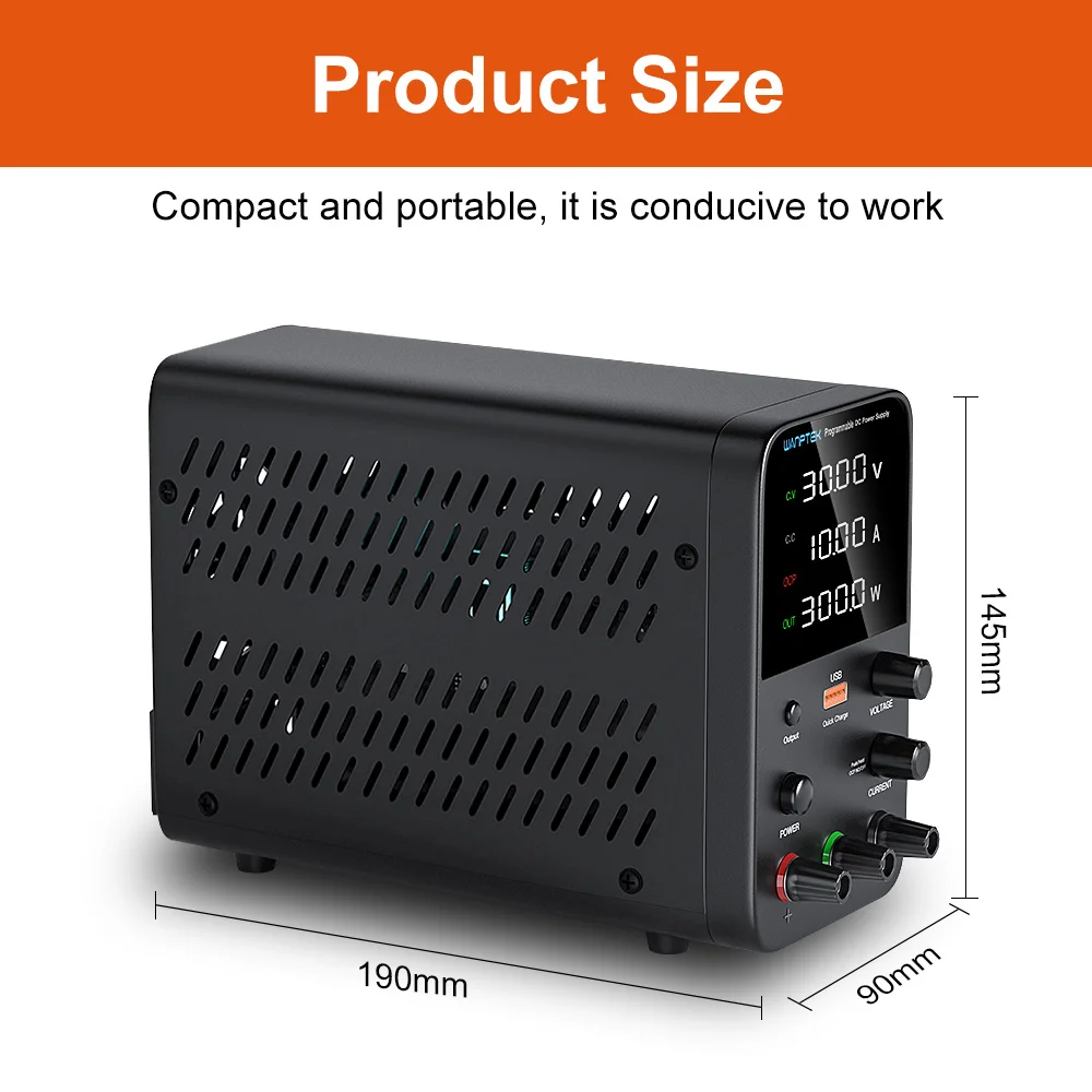 Imagem -03 - Wanptek Fonte de Alimentação dc Programável Wps3010h Bancada de Manutenção de Laboratório 30v 10a Regulador de Corrente de Tensão ac 220v 110v