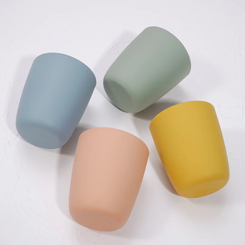 Portátil Silicone Alimentação Handcup para Crianças, Cor sólida, Baby Water Cup, Food Grade, Infantil Snack Cup