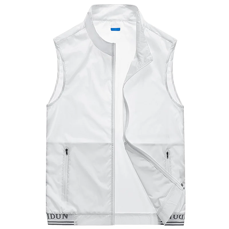 Mens Waistcoats Men\'s Summer Sleeveless Ultra-thin Waistcoat Vest Fashion Breathable Outerwear Casual Sunscreen Vest Jacket Male
