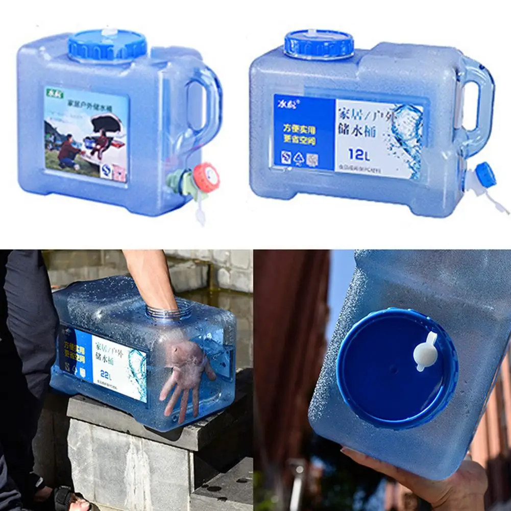 5L 12L Outdoor Car Self-driving Water Storage Bucket With Faucet Household Drinking Water Storage Organizer Outdoor Product