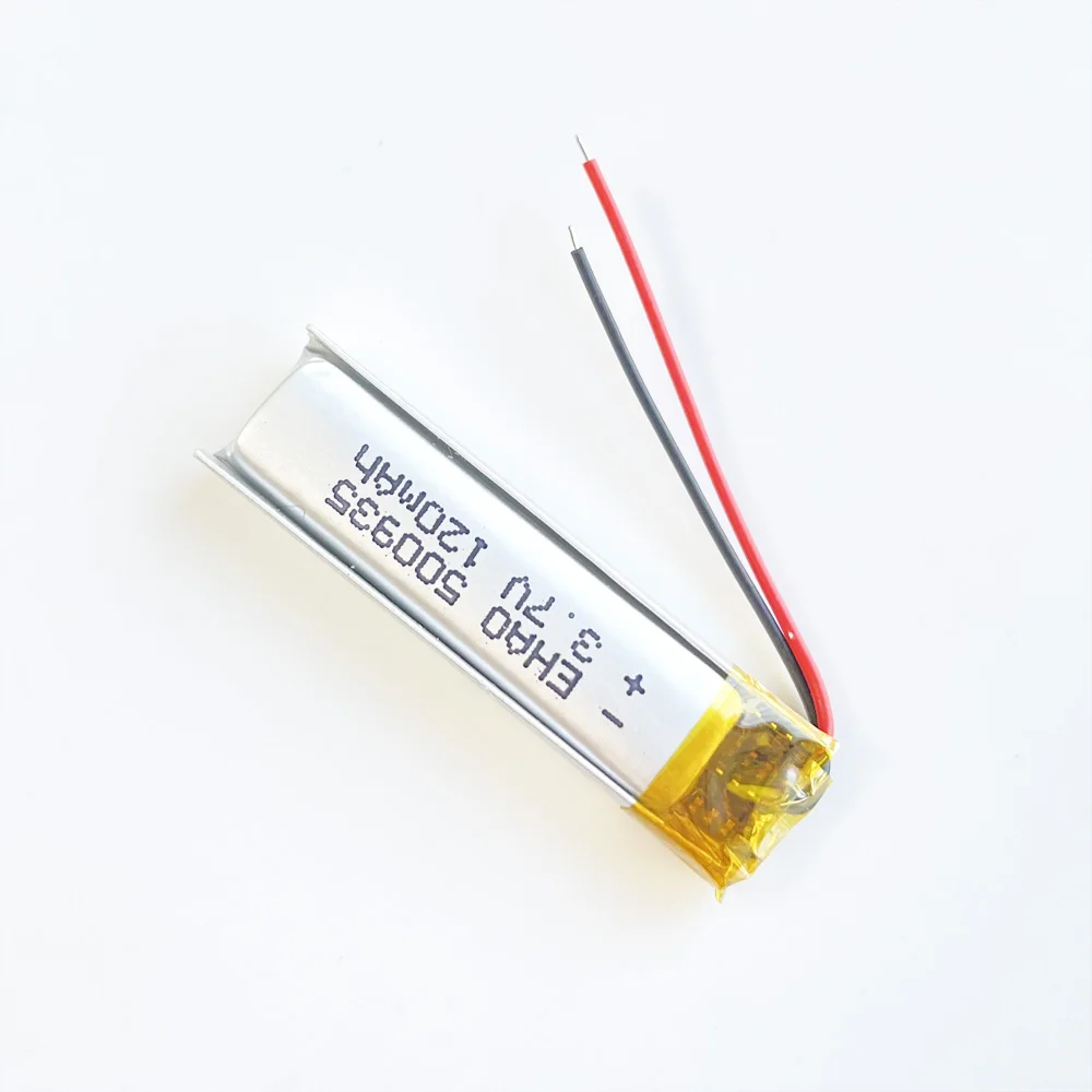 Batería recargable de polímero de litio Lipo, 3,7 V, 120mAh, 500935 para MP3, GPS, auriculares, cámara, DVD, Bluetooth, reloj inteligente