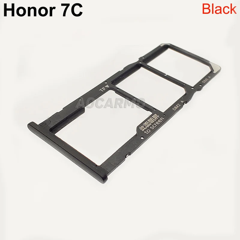 Aocarmo SD MicroSD Holder Nano Sim Card Tray Slot For Huawei Honor 7C Replacement Part