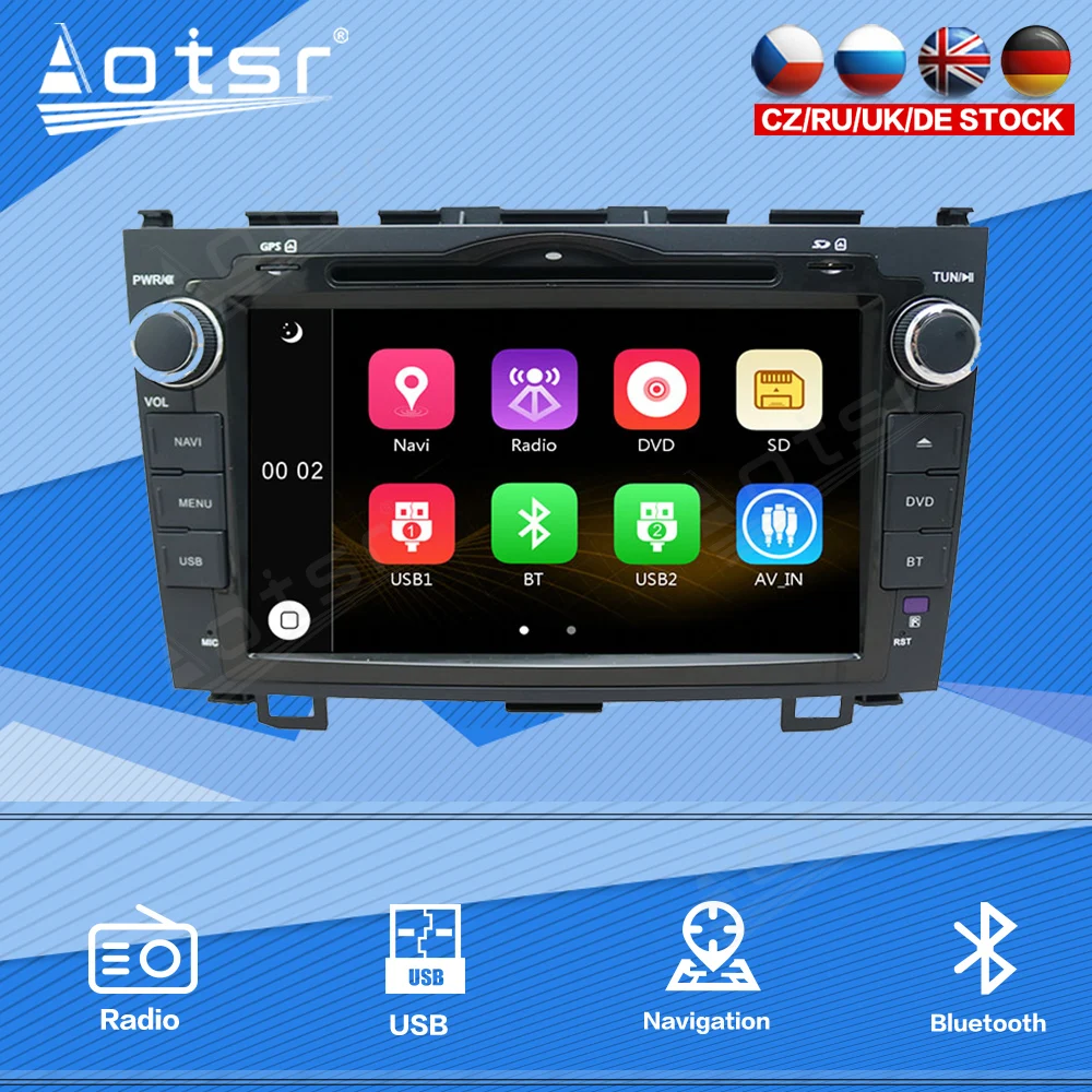 For Honda CRV CR-V 2007-2011 Car Radio Multimedia Player Stereo Audio Navi GPS 2 din Head Unit Vertical Touch Screen Windows Ce