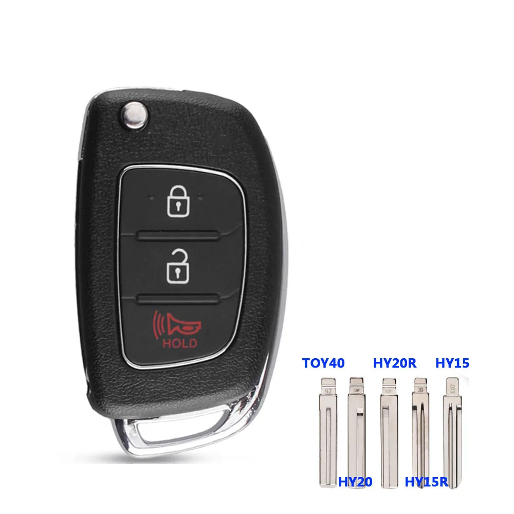 

XNRKEY HY20 #B Blade 2+1Button Flip Key Shell For Hyundai KIA Flip Key B Blade