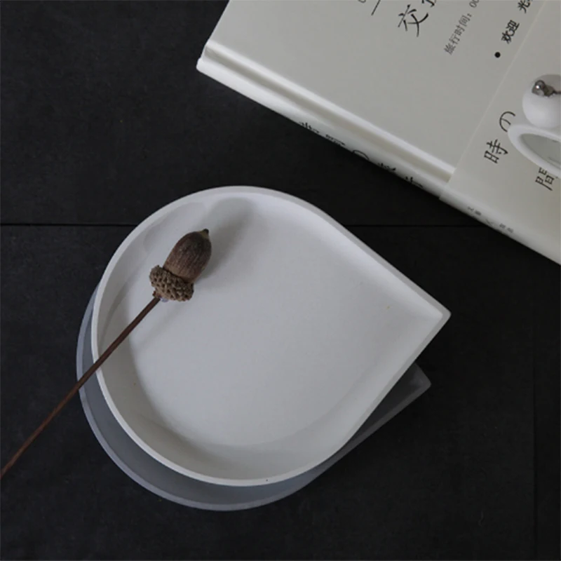 Cement tray mold jewelry tray concrete aromaumeric gypsum crafts placed  creative water drop shape coasters plate silicone mold