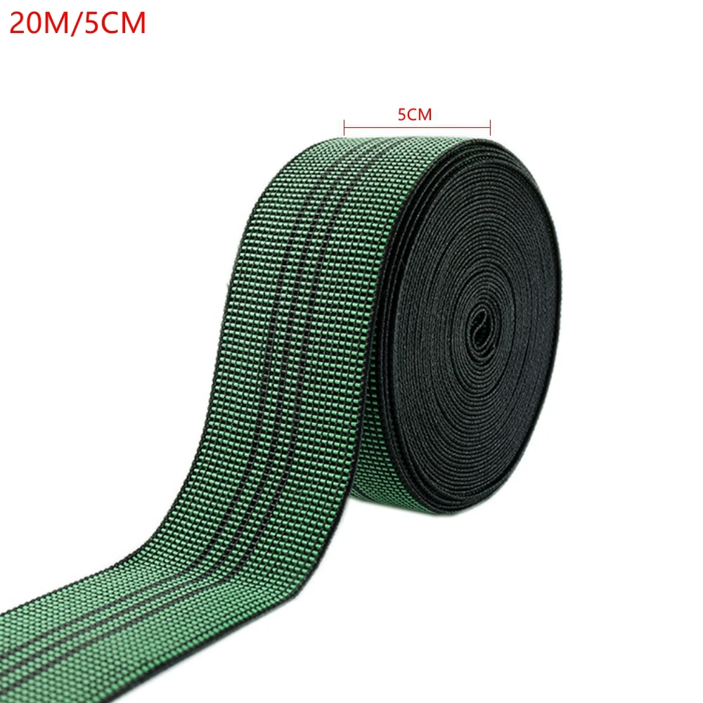 20M Elasticated Latex Tape Sofa Chair Upholstery Back Strap Belt Elastic Webbing Furniture Sofa Straps Rubber Band Width 5/7CM