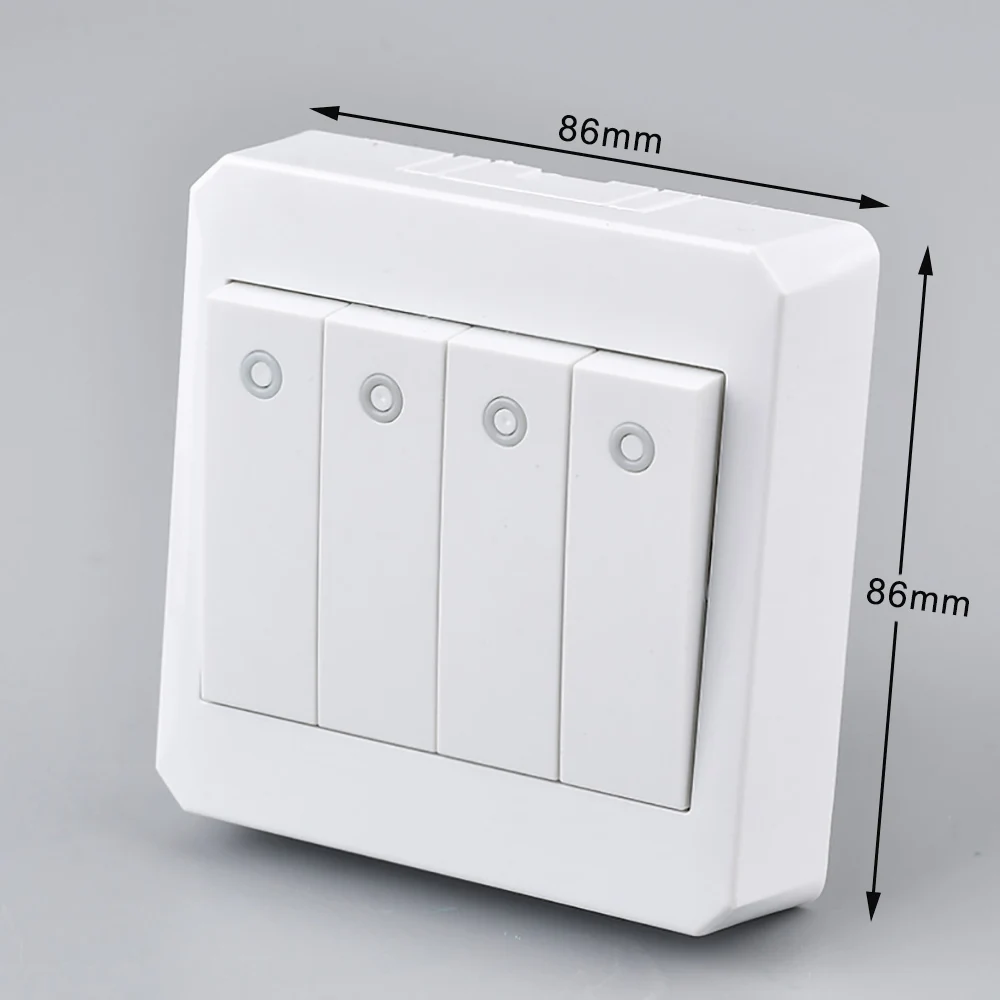 1/2/3/4/Gang Surface Mount Switch Panel Wall Interruptor White PC Frame Panel Light Switch On/Off Wall Switch Controller