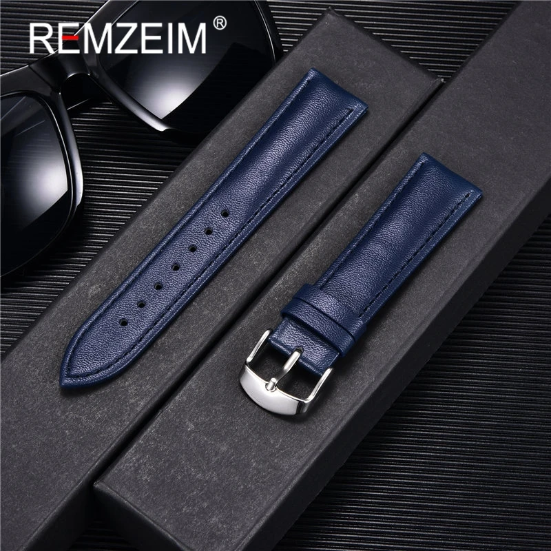 High quality Soft Women Watch Strap 14mm 16mm 18mm 20mm 22mm Genuine Leather Brown Red Pink Black Purple Watchband + Tool