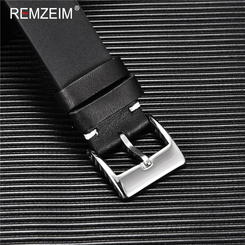 Leather Watchband Strap 18mm 20mm 22mm Quick Release Watch Strap Cowhide Handmade Black Dark Brown Vintage Leather Watchband