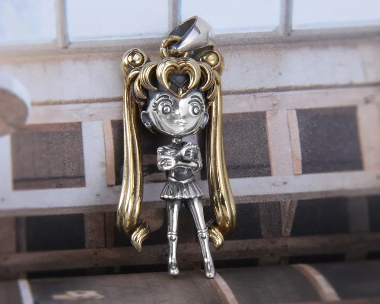 The latest S925 sterling silver retro fashion personality creative Thai silver voodoo doll pendant for men and women