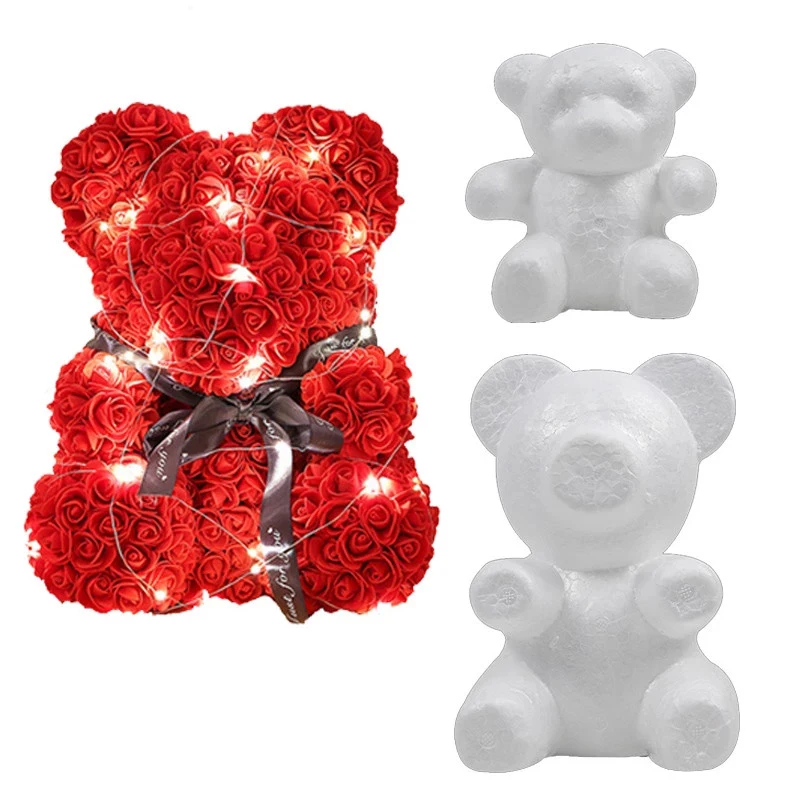 Foam Bear of Roses Mold DIY Craft for Wedding Birthday Party Decoration Valentines Day Gift Polystyrene Styrofoam Bear