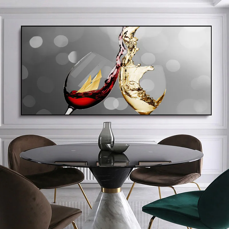 

Abstract Red Wine Glass Canvas Painting,Art Posters and Prints,Dining Room and Kitchen,Modern Home Decoration,Wall Art Pictures