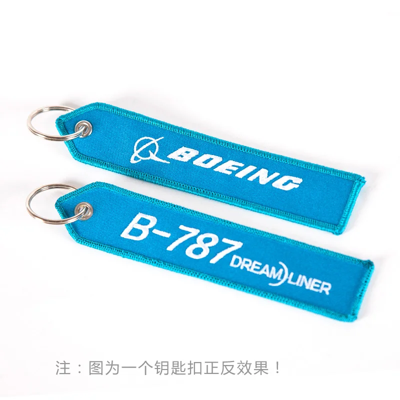 BOEING B-787 aircraft Embroider Travel Luggage Bag Tag Best Gift for Flight Crew Aviation Keychain