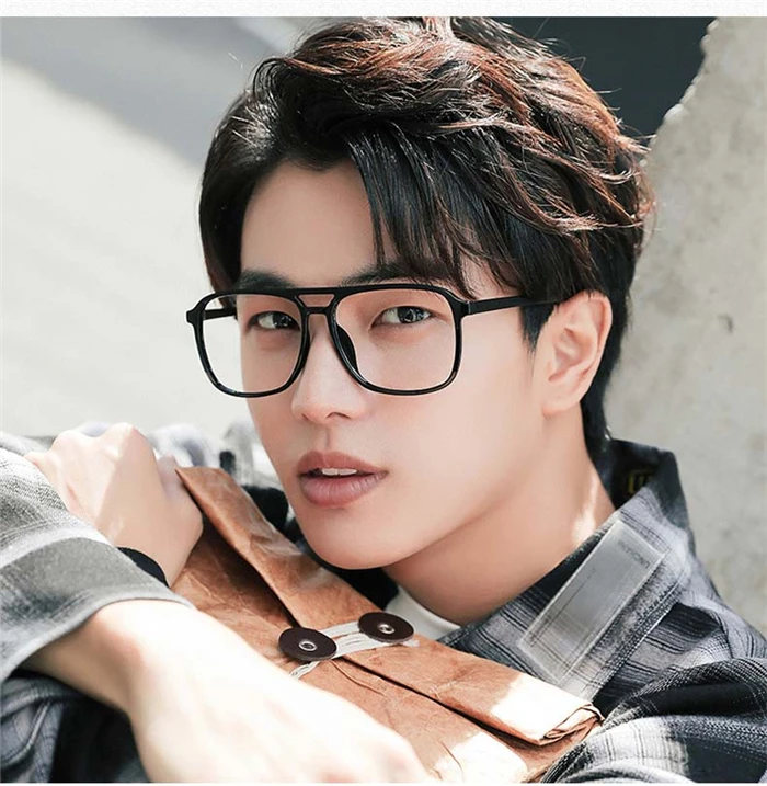 Blockieren des blauen Licht quadrats kurzsichtige Brille Doppels trahl transparent grau tr90 Dioptrien brille verschreibung pflichtig-0,5-1,0 bis-4 – Detail 3