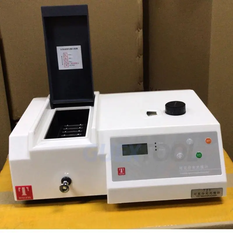 721Visible Spectrometer Wavelength 325-1050nm UV Spectrophotometer Tester Precision UV-Vis Photometer with Analyser Cuvette Kit