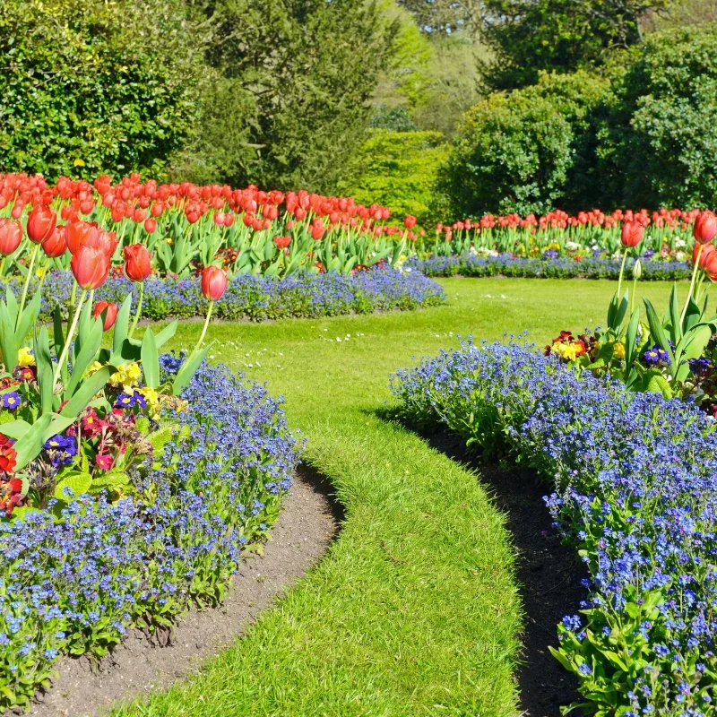 Laeacco Spring Backgrounds For Photography Garden Park Green Grass Creek Stone Natural Scenic Photographic Backdrop Photocall