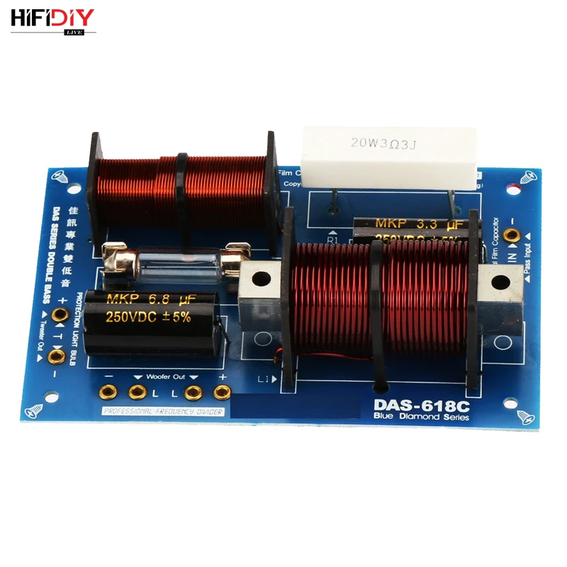 HIFIDIY DAS-618C 2Way 3 speaker Unit (Tweeter +mid-bass +bass)Professional Speakers audio Frequency Divider Crossover Filter