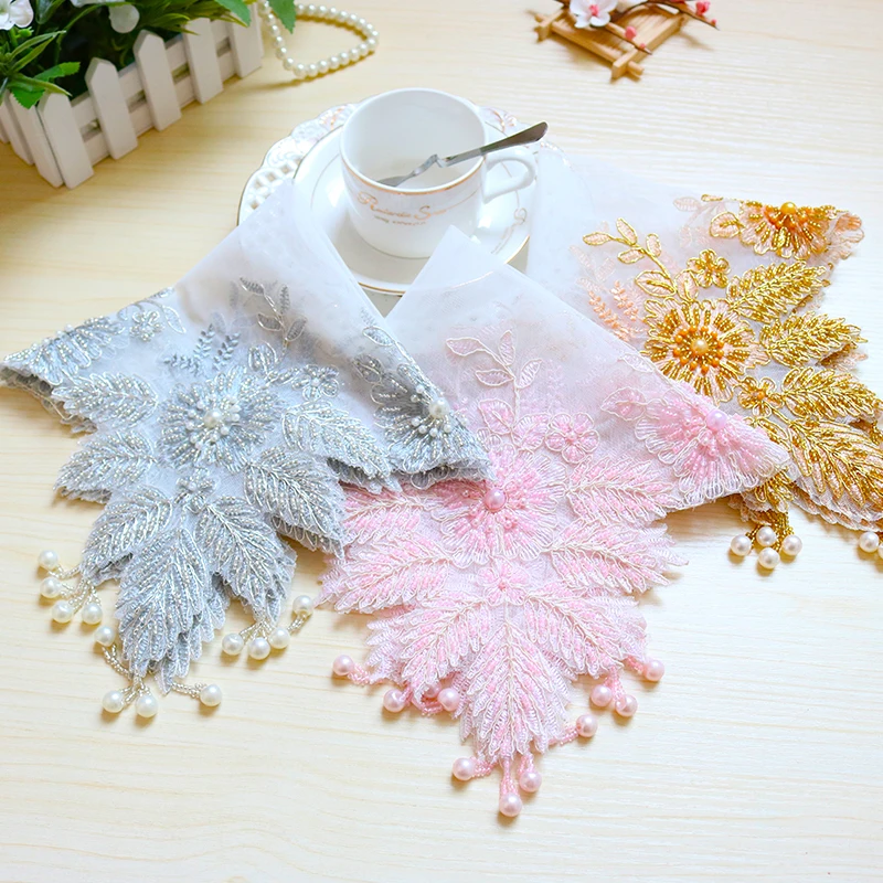 

Modern Lace Embroidery Placemat Table Place Mat Cloth Tea Drink Doily Cup Dish Coffee Coaster Mug Wedding Dining Pan Pad Kitchen