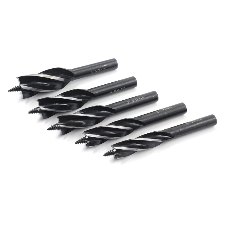 ไม้ Brad Point Drill Bits ไฟฟ้าประแจ Air ชุดหกเหลี่ยม Tapper สี่ช่อง4-Blade เจาะบิต