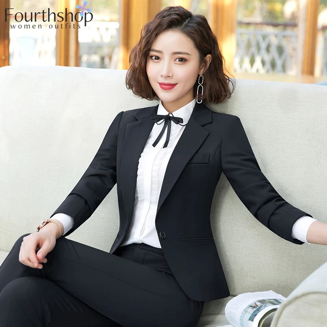 Office lady business suits female 2 piece blazer set women formal pant  suits Clothes autumn 2022 pantsuits women outfits 4XL - AliExpress