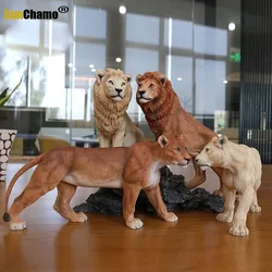 Fashion Simulated Lion Model Lioness Crafts Home Studio Desktop Arrangement Collection Figurines Miniatures Decoration Crafts