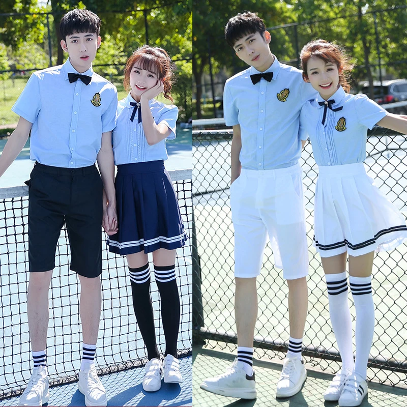 Graduation class service summer shirt school uniform Set small junior high school student college wind British style campus