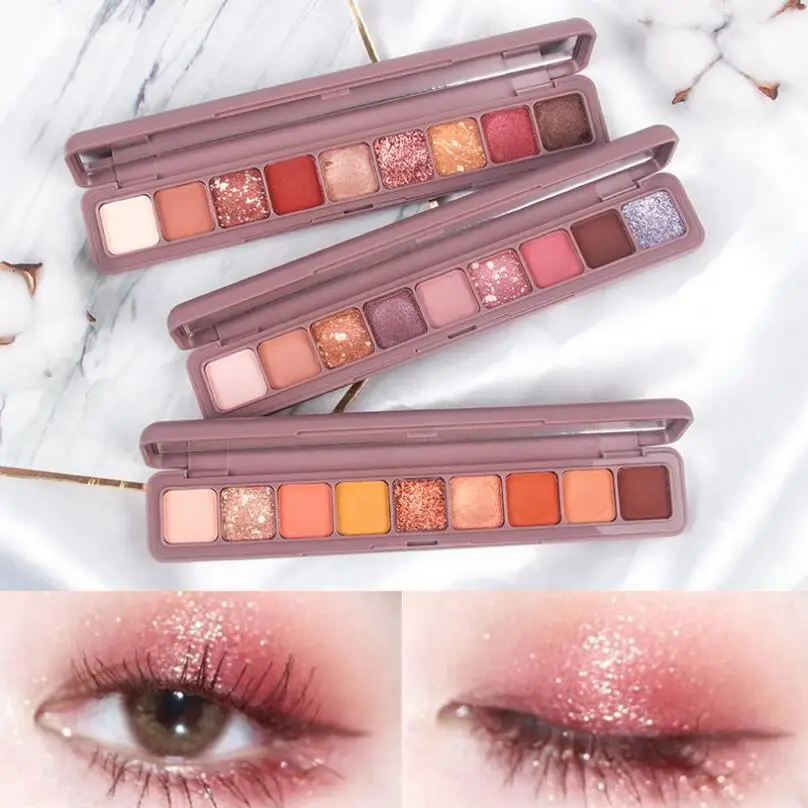 Paleta de sombra de ojos con purpurina, 9 colores, pigmento brillante, mate, maquillaje, Kit de sombra de brillo Flash T1301