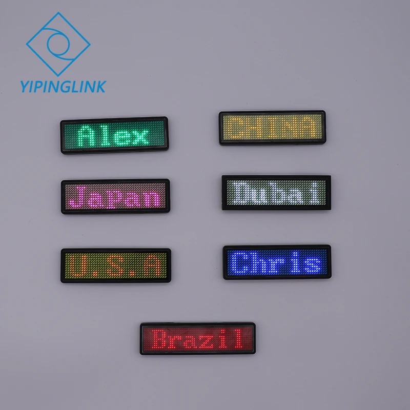 

Bluetooth LED name badge advertising usb name tag sign badge 7 colors mobile app change program rechargeable portable led badge