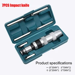 7PCS Impact Screwdriver Set  Portable  Heavy Duty Shock screw Driver Chisel Bits Tools Socket Kit With Non-Slip Handle