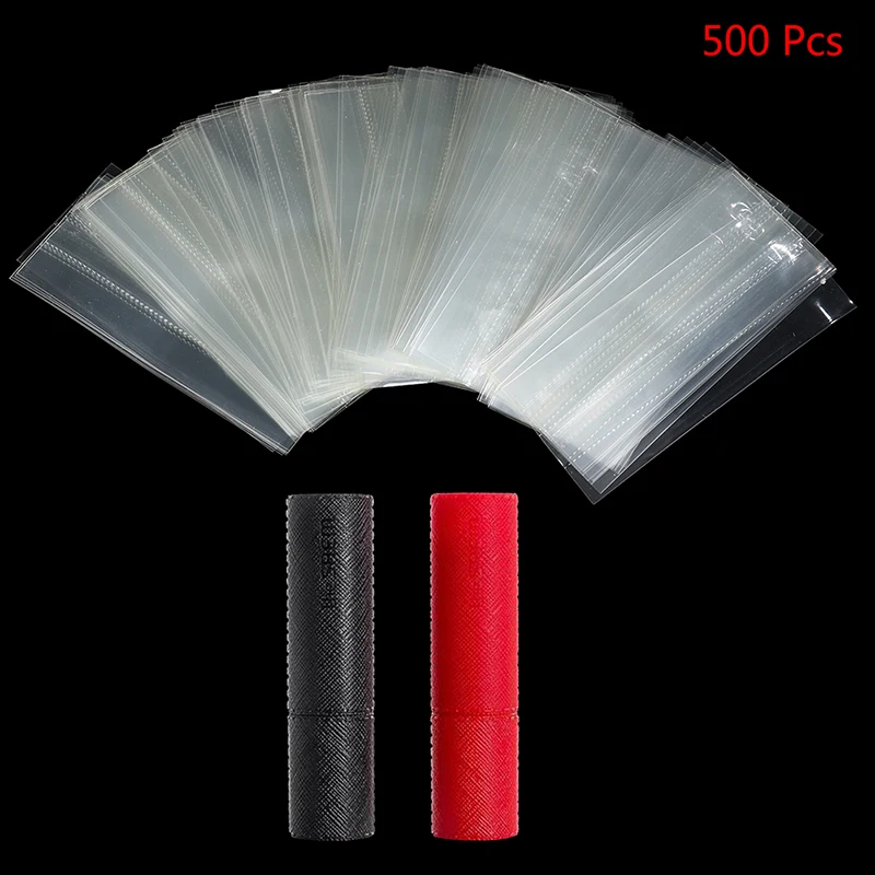 500pcs 7.5*3cm Clear Shrink Wrap Seal Bands With Perforation Lines For Nasal Inhaler For Balm Chapstick Lip Balm Containers