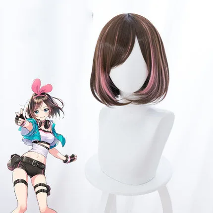 Kizuna AI A.I. قناة Youtuber أنبوب بلايز معطف السراويل زي موحد تأثيري ازياء هالوين تأثيري زي شعر مستعار وأحذية