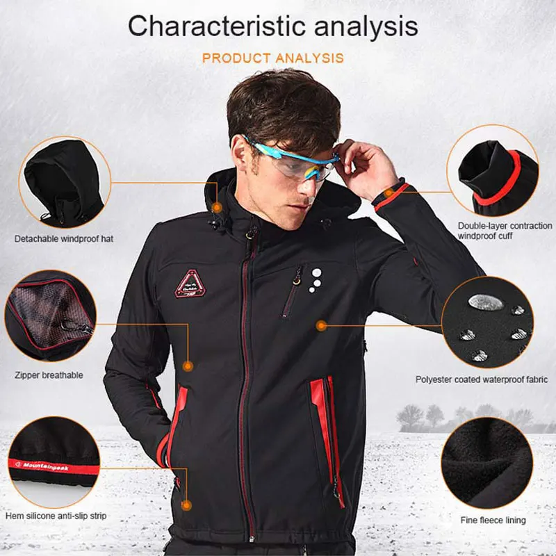 Waterproof Cycling Clothing Set Winter Thermal Fleece Pants Suit Rainproof Windproof Cycling Jersey Set MTB Sportswear Ciclismo