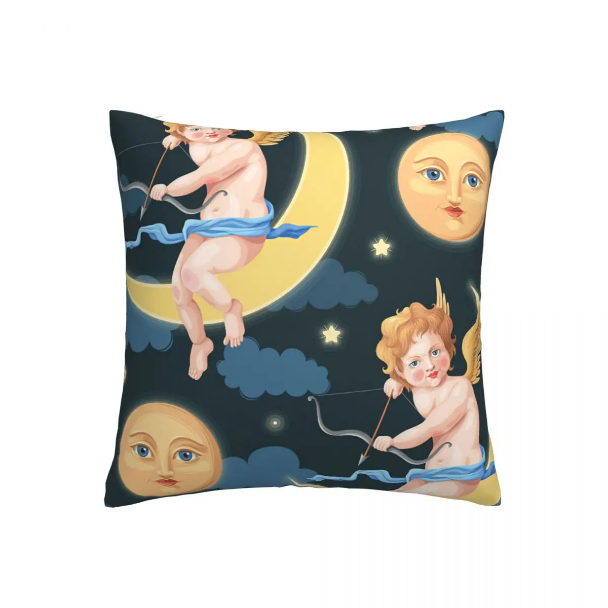 Valentines Day Seamless Pattern With Cupid And Moon pillowcase printed cushion cover sofa waist pillow pillow cover