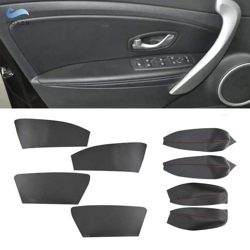 For Renault Fluence 4pcs Microfiber Leather Interior Door Armrest Panel Cover Protective Trim