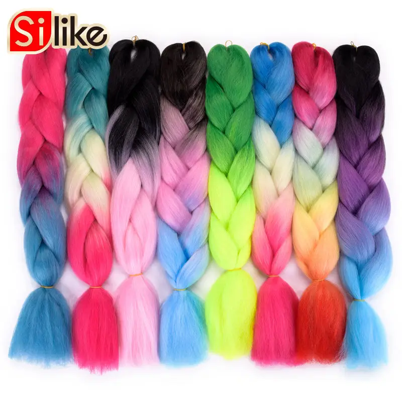 

Silike 2packs/lot Easy Braiding Jumbo Braids Braiding Hair ROTECTIVE STYLE LIGHTWEIGHT 24 Inch Synthetic Hair Extensions