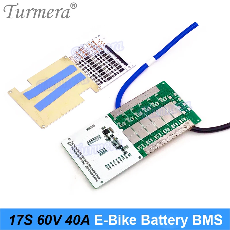 Turmera 17S 60V 71.4V 40A BMS Li-ion Baterai Dilindungi Papan dengan Keseimbangan untuk 18650 21700 Sepeda Listrik atau Penggunaan Baterai E-skuter