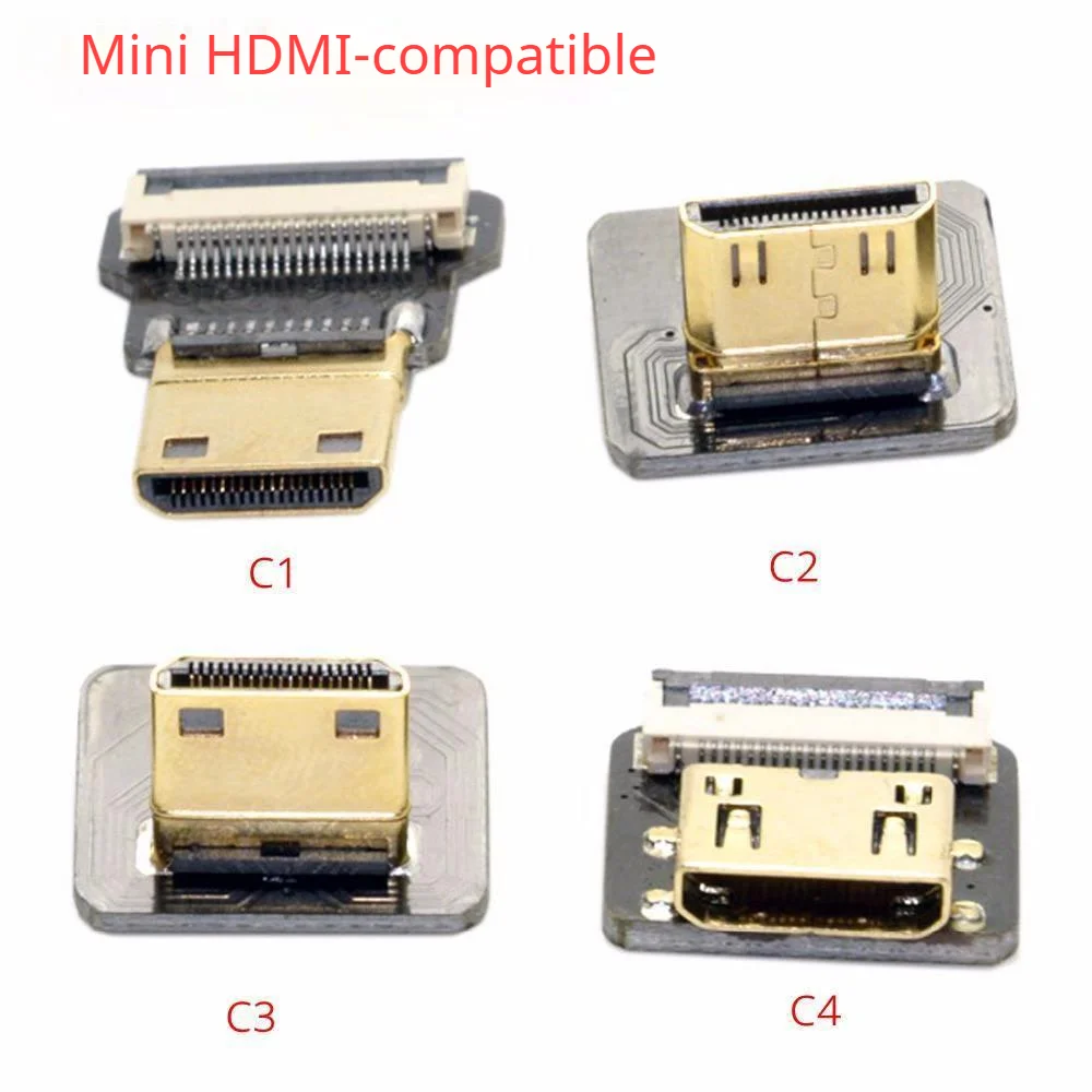 Free DHL Ribbon Flat FPV HDMI-compatible Connector flex Cable raspberry Pi Micro HDMI to HDMI/Mini HDMI 90 Degree FFC 20pin