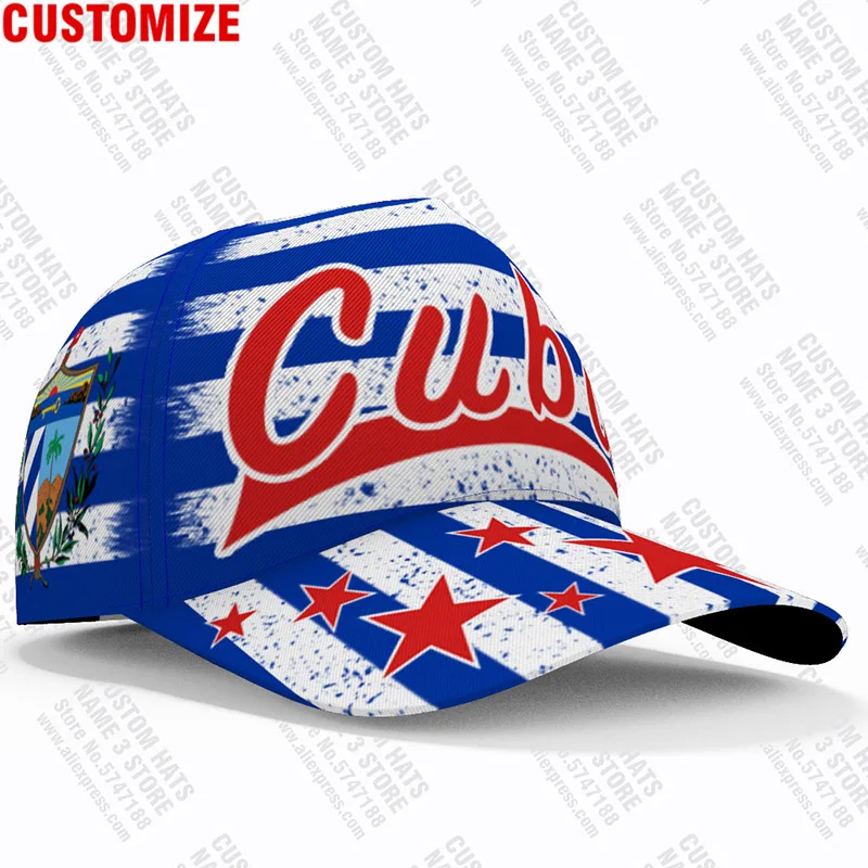 Cuba Baseball Cap Free 3d Custom Made Name Number Team Logo Cu Hat Cub Travel Spanish Nation Ernesto Guevara Flag Cuban Headgear