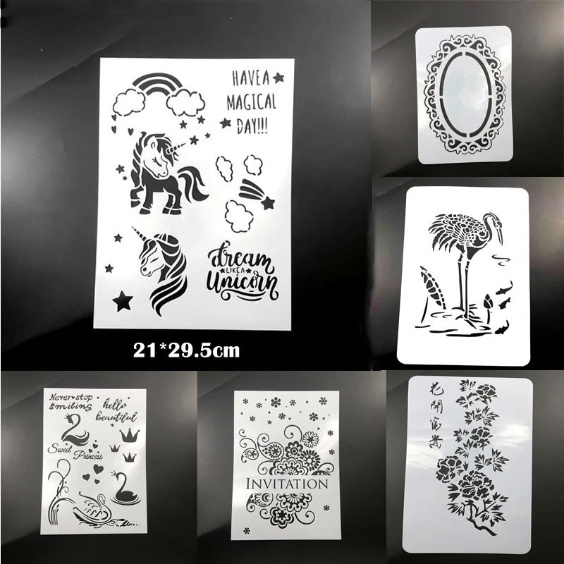 

Drawing Stencil Painting Template DIY Scrapbooking Album Decorative Coloring Embossing Reusable Office School Supplies