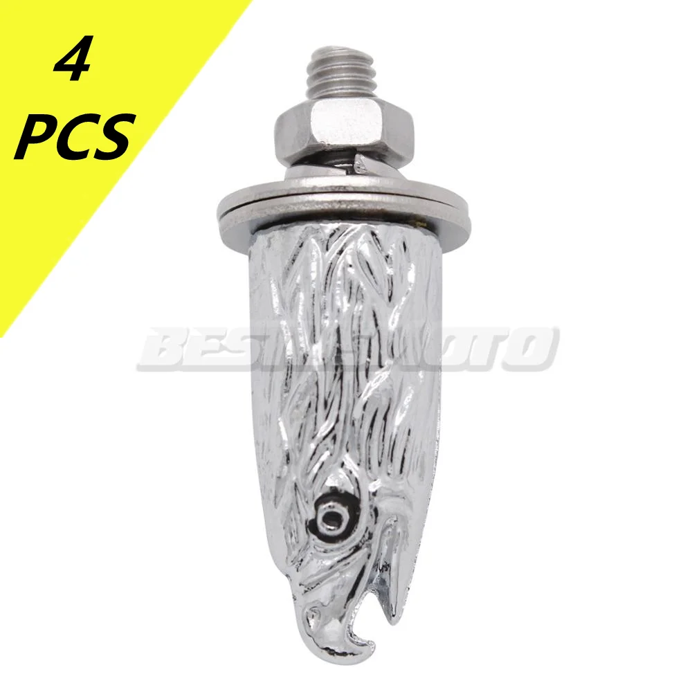 

4 PCS Motorcycle Metal Decorative License Plate Frame Eagle Head Bolt Windshield Seat Screw For Harley Chopper Cafe Racer