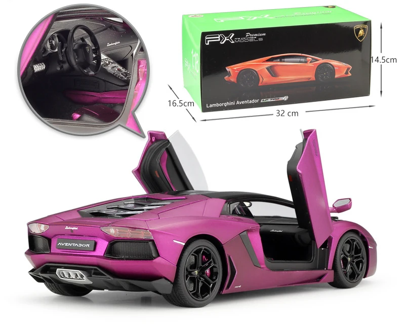 WELLY Diecast 1:18 High Simulator Model Car Lamborghini Aventador LP700 Metal Racing Car Alloy Toys For Kids Gifts Collection